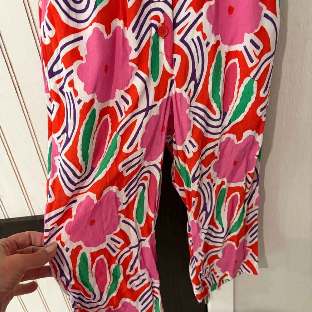 Diane Von Furstenberg XS 4-5 Girls Pink Floral Groove Button Front For Target